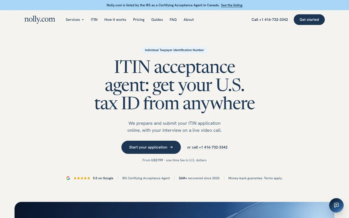 The Nolly.com homepage